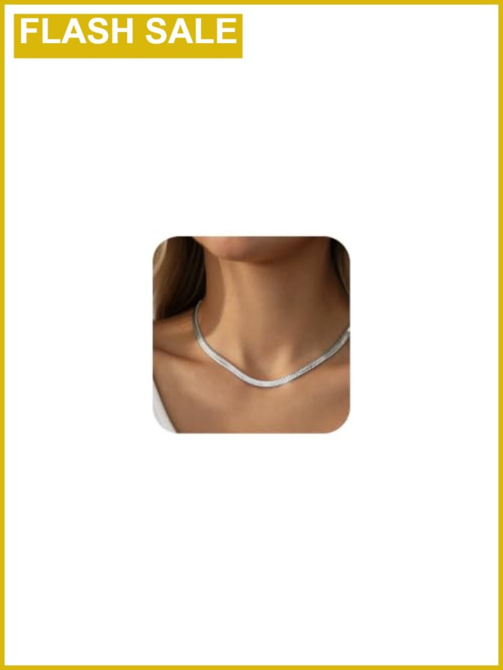 Silver Plated Herringbone Necklace Women Dainty Snake Chain Choker Layered